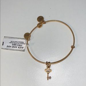 NWT Alex and Ani Gold Bracelet with Key Charm